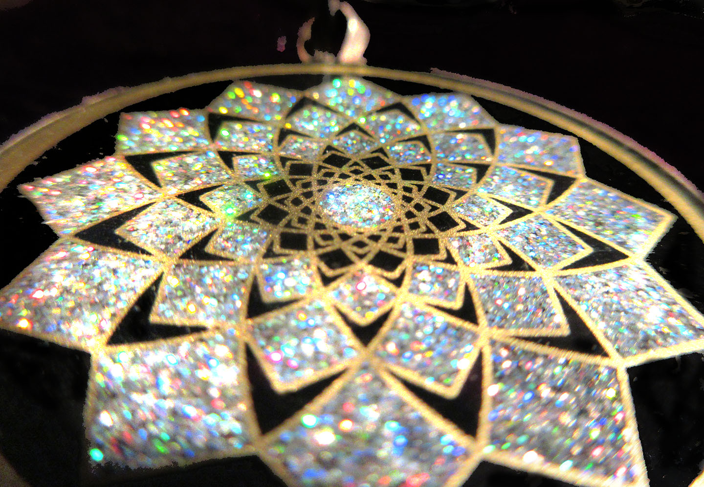 LOTUS of 1000 PETALS on Black Tourmaline 925 silver NEW pendant