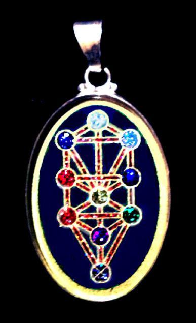 Tree o life on black tourmaline gemstone uncased in sterling silver new