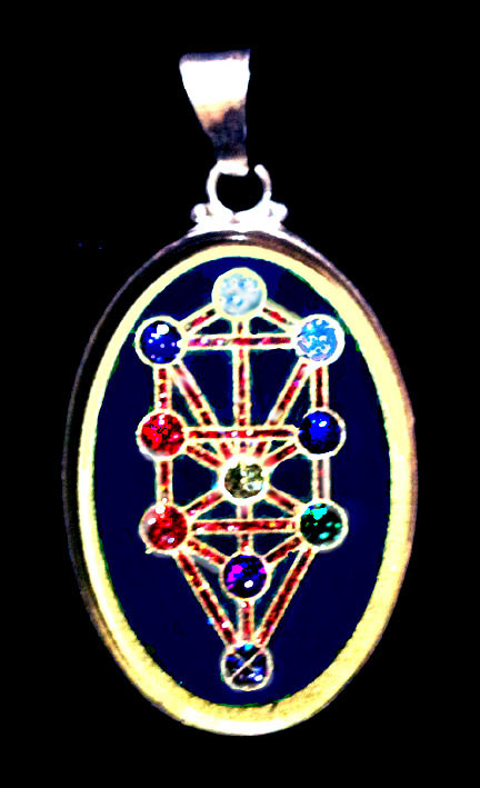 TREE o LIFE on Black Tourmaline gemstone uncased in Sterling Silver NEW