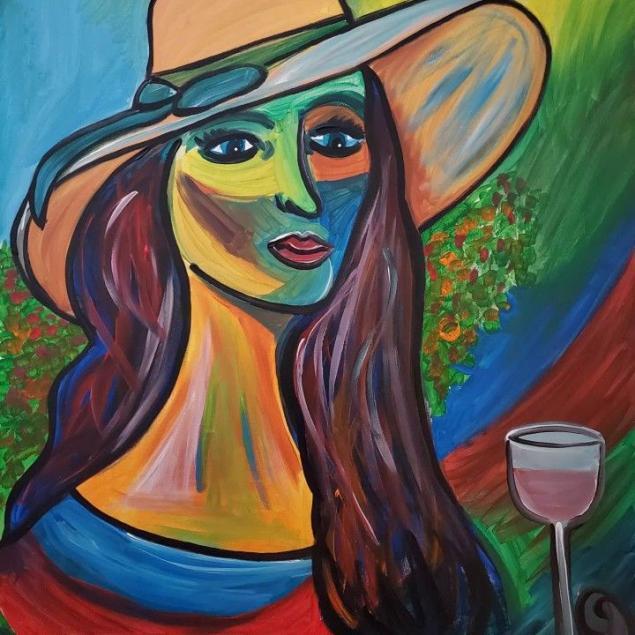 Woman with wine