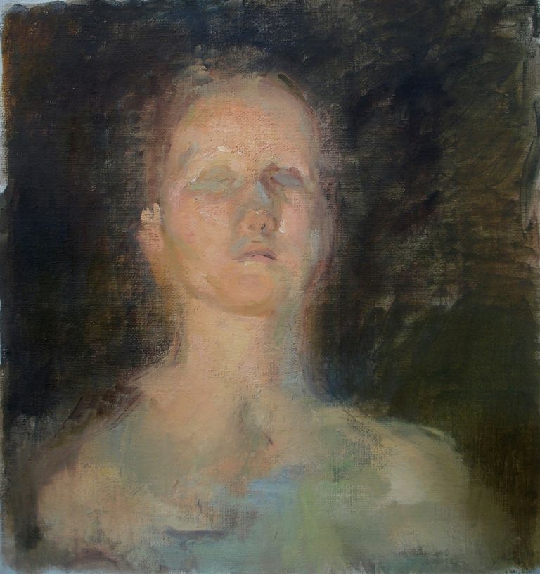 Woman Inhaling