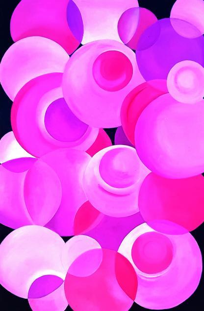 Pink sweet bubbles of love
