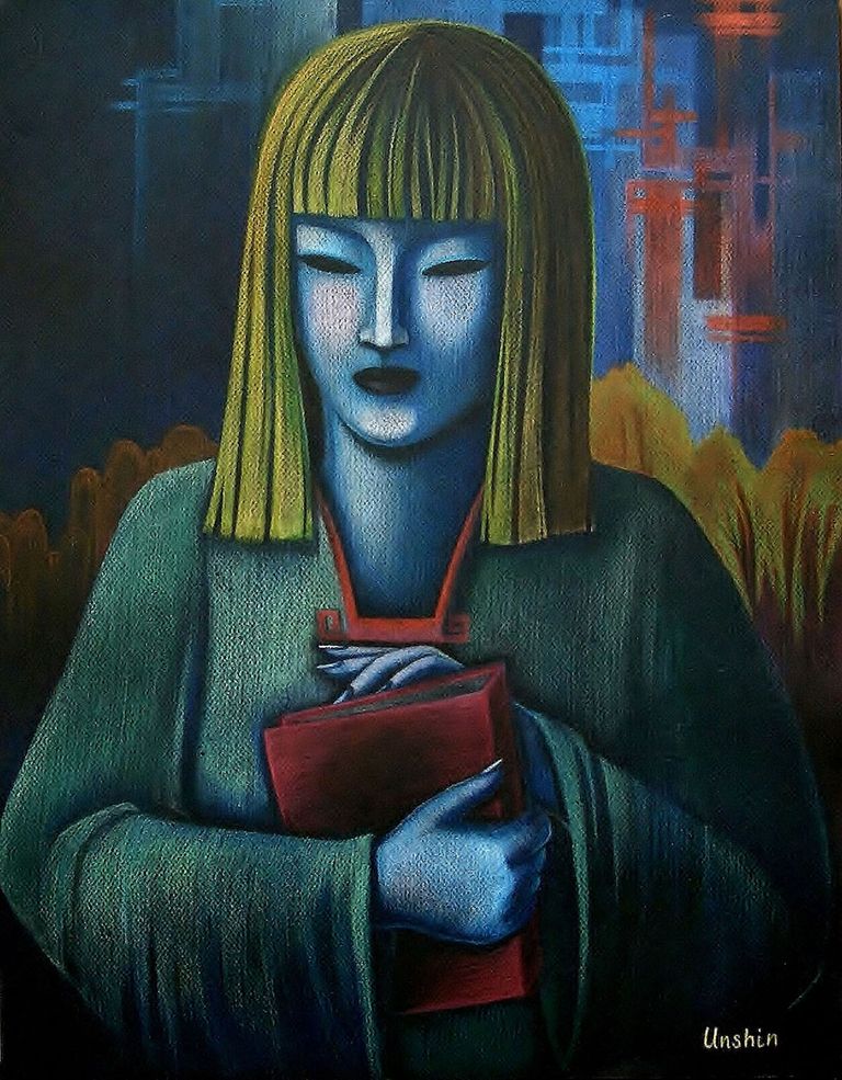 Girl with red book