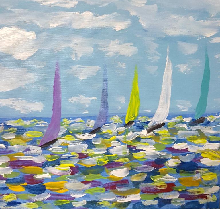 Colored Sailboats