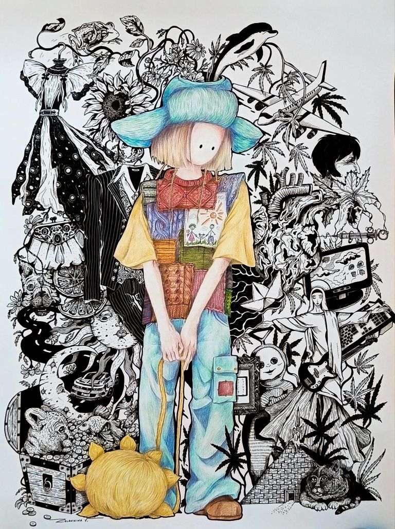 From the triptych "Make Up Something Genius for Me"