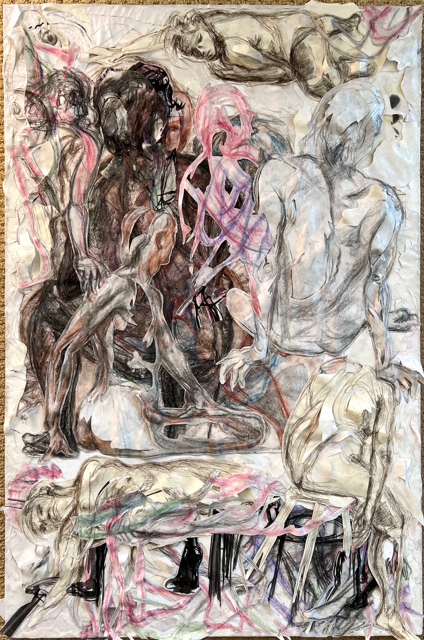 Figures in pink