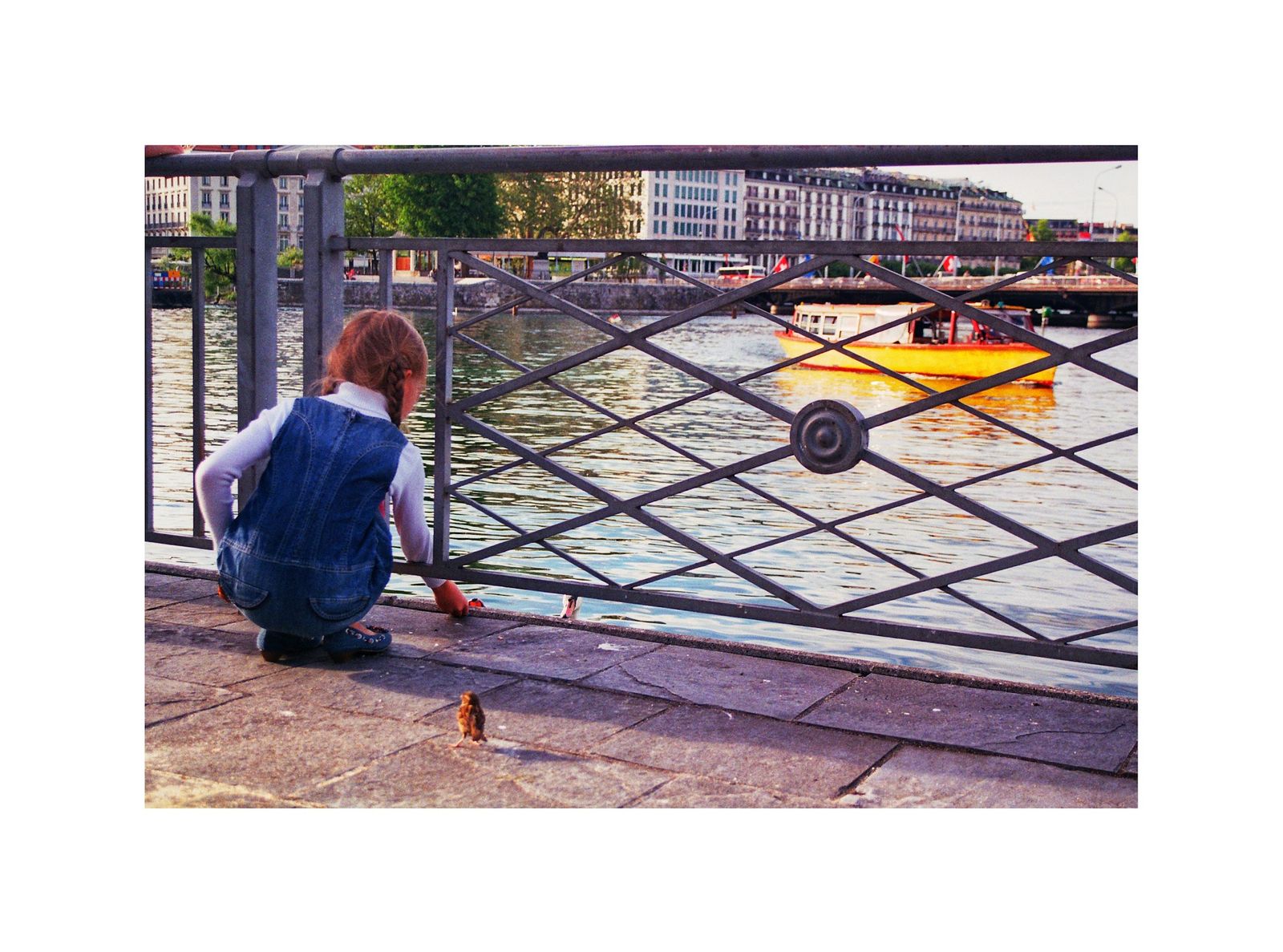 a girl, a bird